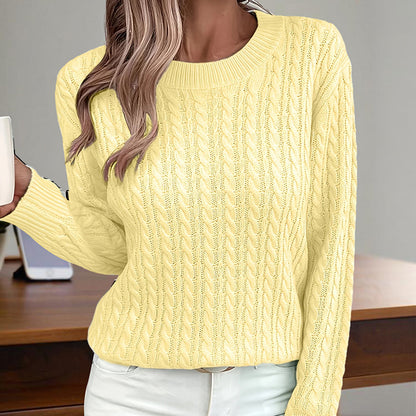 Womens Textured Long Sleeve Sweater Crewneck Pullover Dressy Casual Tops 2025 Fall Trendy Outfits
